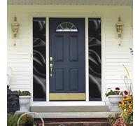 Bannière de porte à suspendre en soie noire - Bannière de porche « Happy Birthday » - Bannière de porte d'entrée pour fête de vacances - Décoration intérieure et extérieure