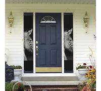 Bannière de porte à suspendre motif zèbre noir et blanc - Bannière de porte d'entrée pour cour intérieure et extérieure