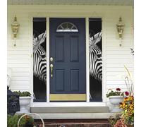 Bannière de porte à suspendre motif zèbre noir et blanc - Bannière de porte d'entrée pour cour intérieure et extérieure