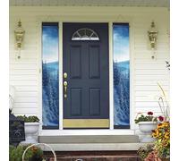 Bannière de porte à suspendre pour l'hiver et l'été - Bannière de porche « Happy Birthday » - Bannière de fond photo - Panneau de porte d'entrée pour cour intérieure et extérieure