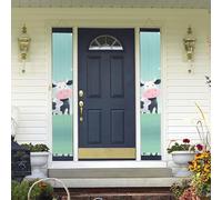 Bannière de porte à suspendre sur fond de vache pour le printemps et l'été - Bannière de porche - Bannière de fête d'anniversaire - Panneau de porte d'entrée pour cour intérieure et extérieure
