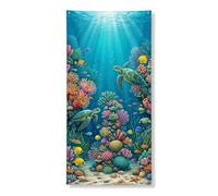 Bannière de porte à suspendre sur le thème marin sous l'eau - Décoration colorée sur le thème marin - 91,4 x 183 cm