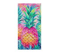 Bannière de porte avec trois grands ananas - Décoration de fête pour intérieur et extérieur