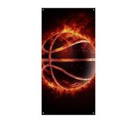 Bannière de porte « Basketball in Fire » - Décoration de fête pour intérieur et extérieur