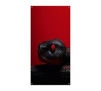 Bannière de porte de bienvenue aux yeux rouges - Toile de fond décorative à suspendre pour porte d'entrée - Grande toile de fond amusante pour intérieur ou extérieur - 90 x 180 cm