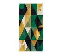 Bannière de porte de bienvenue géométrique noire, verte et dorée - Décoration de porte d'entrée - Grande toile de fond amusante pour intérieur et extérieur - 90 x 180 cm