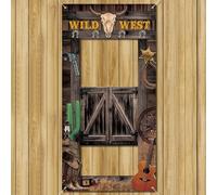Bannière de porte de décoration de fête de cow-boy, toile de fond suspendue de fête occidentales, arrière-plan photo de fête à thème occidental, décoration de fête du Far West, bannière de décor