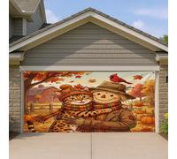 Bannière de porte de garage 1,8 x 4 m - Motif chat du Bengale d'automne - Épouvantail - Décoration murale d'intérieur et d'extérieur - Décoration murale amusante à suspendre pour photographie de