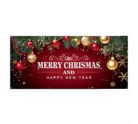 Bannière de porte de garage avec motif de Noël coloré, tissu polyester pour plus de durabilité, équipée d'œillets renforcés pour l'accrocher (C)