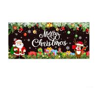 Bannière de porte de garage avec thème de Noël lumineux, construction en tissu polyester, équipée d'œillets pour une suspension rapide et sûre (E)