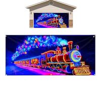 Bannière De Porte De Garage De Noël | Grande Décoration Extérieure avec Lumières LED pour Les Fêtes - Bannière Décorative pour Porte De Garage - pour Porche Patio Maison Fête Jardin