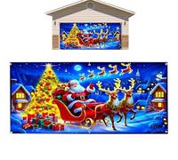 Bannière De Porte De Garage De Noël,Grande Décoration Lumineuse Extérieure Imperméable À LED Pour Les Fêtes - Décoration de Housse de Porte de Garage pour Porche - Pour Porche Patio Maison Fête Jardin