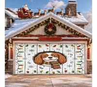 Bannière de porte de garage en bois de 1,8 x 4 m Motif Cavalier King Charles Spaniel rustique Décoration murale d'intérieur ou d'extérieur Décoration de ferme Photographie Fond à suspendre