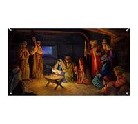 Bannière de porte de garage Noël 16 x 7 pieds..couverture porte Garage noël, bannières d'arrière-plan suspendues pour fournitures fête vacances à l'extérieur