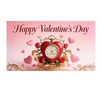 Bannière de porte de garage pour la Saint-Valentin, motif rose, cœur et chocolat, à suspendre pour les fêtes et les photos (8 modèles, 480 x 210 cm) (H, 480x210x0.2cm)