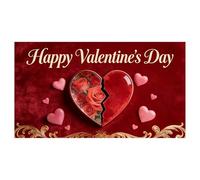 Bannière de porte de garage pour la Saint-Valentin, motif rose, cœur et chocolat, à suspendre pour les fêtes et les photos (8 modèles, 480 x 210 cm) (B, 480x210x0.2cm)