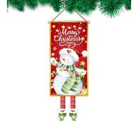 Bannière De Porte De Noël,Arrière-plan Hiver Fêtes,Housse Décoration Porte Entrée Noël Bonhomme de Neige - Pour Intérieur Extérieur Ferme Porche Maison Cuisine Jardin Patio et Mur