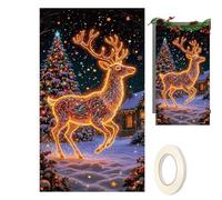 Bannière de porte de Noël - Couverture de porte du Père Noël, bannière de rideau de Noël, panneau de vacances fluorescent, couvertures de décoration de portes d'entrée pour porche, ferme, intérieur et