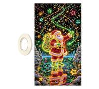 Bannière de porte de Noël - décorations de Noël de 70 x 35 pouces, décorations de Noël, articles de fête fluorescents, fond pour fêtes de Noël, décorations de Noël pour porte d'entrée