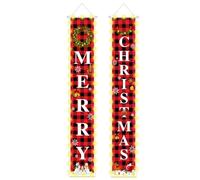 Bannière de porte de Noël en polyester 100D 1, 5 x 0, 3 m, couverture porte Noël éclairée, bannière à suspendre pour porche, décoration maison, fête vacances, décoration d'intérieur