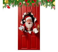 Bannière De Porte De Noël, en Polyester Père Brise-Mur 2D, Couverture D'entrée De Vacances Festive avec Impression Vive, Panneau Décoratif du Père Noël Facile À Accrocher pour Un Style De Ma