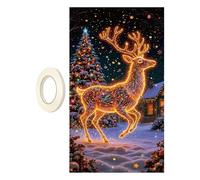 Bannière de Porte de Noël - Panneau de Vacances Fluorescent - Grande Couverture d'entrée - Décoration de Saison - de fête Lumineux pour Maison de Campagne, intérieur, extérieur, Jardin