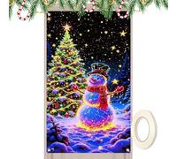 Bannière de porte de Noël - Panneau de vacances fluorescent pour décoration intérieure et extérieure | Housse en tissu lumineux et lumineux, design facile à suspendre, parfaite pour décoration de
