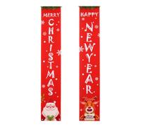 Bannière de Porte de Noël Rouge en Tissu Oxford Décoratif Réutilisable | Ambiance Festive, Finition Soignée, pour Cafés et Hôtels, Décoration D’entrée, Thème Noël