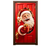 Bannière de porte de vacances, 180 x 89 cm, décoration amusante Père Noël | Décoration de Noël à suspendre pour porte d'entrée, porche, balcon, maison, photographie, fête et célébration