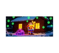 Bannière de porte de vacances, panneau géant de Père Noël lumineux UV, peinture murale extérieure d'hiver, scène saisonnière décorative, rôle mural festif, feuille de célébration en plein air