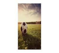Bannière de porte d'entrée avec ballon de football sur un terrain - Grande toile de fond amusante pour accrocher à l'intérieur et à l'extérieur - Cadeau de printemps pour amis