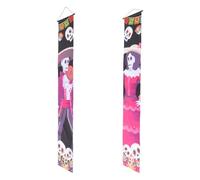 Bannière de Porte D'halloween en Polyester, Célébration Halloween | Décor Réutilisable, Installation Facile, Motifs Vifs et Impression Nette, pour Murs, Cadres de Porte et École