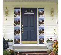 Bannière de porte en bois rustique à suspendre pour porte de printemps et été - Bannière de porche « Happy Birthday » - Bannière de fond photo - Panneau de porte d'entrée pour cour intérieure et