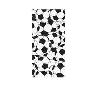 Bannière de porte en tissu imprimé ballon de football noir et blanc pour décoration de porte, rideau de porte pour chambre à coucher, porte, mur, placard, 90 x 183 cm