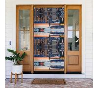 Bannière de porte festive de la ville de New York avec corde, couverture de porte réutilisable pour Halloween, Noël, décoration extérieure en polyester