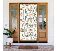 Bannière de porte festive en alpaga lama avec corde, couverture de porte réutilisable pour Halloween, Noël, décoration extérieure en polyester