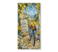 Bannière de porte florale vintage, citrons frais doux soleil, décoration d'intérieur et d'extérieur, fournitures de fête d'été 91,4 x 183 cm