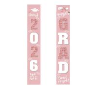 Bannière de porte « Graduation Class of 2026 Congrats Grad » - Bleu pour la maison et les fêtes - Idéal pour la saison des remise de diplôme (B, 30 x 180 cm)