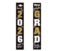 Bannière de porte « Graduation Class of 2026 Congrats Grad » - Bleu pour la maison et les fêtes - Idéal pour la saison des remise de diplôme (C, 30 x 180 cm)