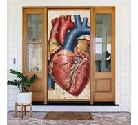 Bannière de porte imprimée de diagramme d'anatomie humaine, décoration élégante à suspendre, design facile à installer pour porte d'entrée, porche, mur, fournitures de fête, jardin 90 x 185 cm