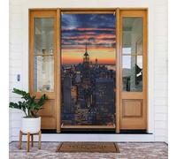 Bannière de porte imprimée de la ville de New York à suspendre - Rideau de porte en tissu pour décoration d'intérieur et d'extérieur