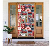 Bannière de porte imprimée des symboles de l'Angleterre, décoration de vacances réutilisable pour Halloween, Noël, fêtes