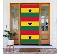 Bannière de porte imprimée drapeau du Ghana, décoration de vacances réutilisable pour Halloween, Noël, fêtes