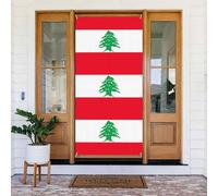 Bannière de porte imprimée drapeau du Liban, décoration de vacances réutilisable pour Halloween, Noël, fêtes