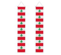 Bannière de porte imprimée drapeau du Liban pour intérieur ou extérieur, pour porte d'entrée, décoration de jardin et de fête