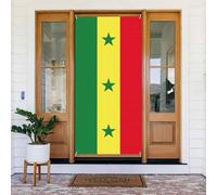Bannière de porte imprimée drapeau du Sénégal, décoration de vacances réutilisable pour Halloween, Noël, fêtes