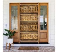 Bannière de porte imprimée hiéroglyphes égyptiens, décoration de vacances réutilisable pour Halloween, Noël, fêtes