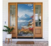Bannière de porte imprimée paysage du Japon Mount Fuji, décoration élégante à suspendre, design facile à installer pour porte d'entrée, porche, mur, fournitures de fête, jardin 90 x 185 cm