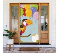 Bannière de porte imprimée perroquet mignon, décoration élégante à suspendre, design facile à installer pour porte d'entrée, porche, mur, fournitures de fête, jardin 90 x 185 cm