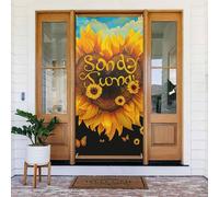 Bannière de porte imprimée tournesol Blessed to Be Called Nana, décoration élégante à suspendre, design facile à installer pour porte d'entrée, porche, mur, fournitures de fête, jardin 90 x 185 cm